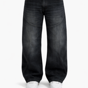 Charcoal wash retro wide leg